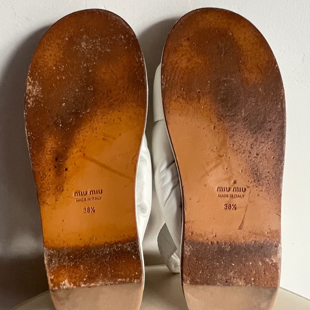 Miu Miu Padded Mordoré Nappa Leather Sandals - Picture 14 of 14